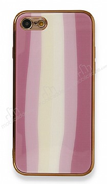 Eiroo Hued iPhone SE 2020 Cam Pembe Rubber Klf
