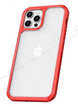 Eiroo Hybrid Color iPhone 11 Pro Max Krmz Silikon Klf