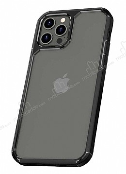 Eiroo Hybrid Color iPhone 11 Pro Max Siyah Silikon Klf