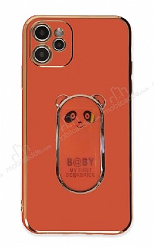 Eiroo iPhone 11 Baby Panda Standl Krmz Silikon Klf