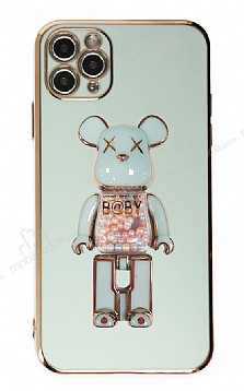 Eiroo iPhone 11 Pro Candy Bear Standl Yeil Silikon Klf
