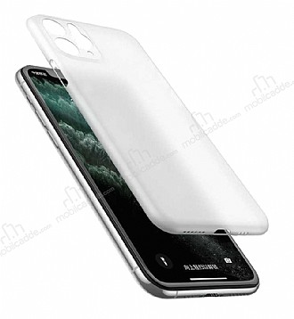 Eiroo Thin iPhone 11 Pro Ultra nce Beyaz Rubber Klf