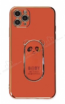 Eiroo iPhone 11 Pro Max Baby Panda Standl Krmz Silikon Klf