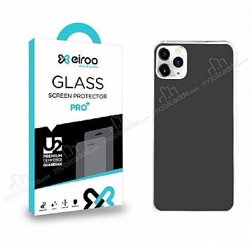 Eiroo iPhone 11 Pro Max Tempered Glass Mat Arka Cam Gri Gvde Koruyucu