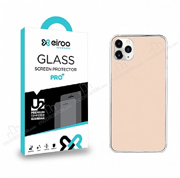 Eiroo iPhone 11 Pro Max Tempered Glass Mat Arka Cam Krem Gvde Koruyucu