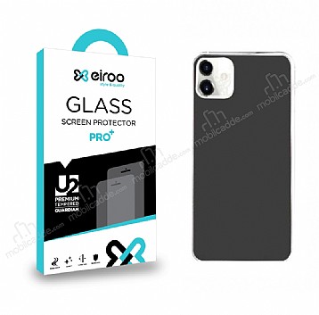 Eiroo iPhone 11 Tempered Glass Mat Arka Cam Gri Gvde Koruyucu