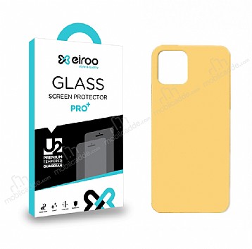Eiroo iPhone 11 Tempered Glass Mat Arka Cam Sar Gvde Koruyucu