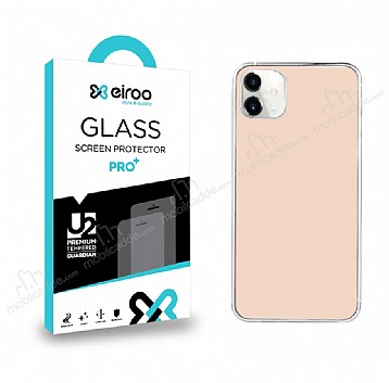 Eiroo iPhone 11 Tempered Glass Mat Arka Cam Krem Gvde Koruyucu