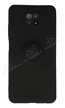 Eiroo Xiaomi Redmi Note 9 5G Yzk Tutuculu Siyah Silikon Klf