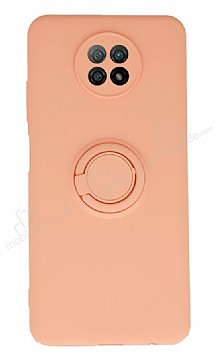 Eiroo Xiaomi Redmi Note 9 5G Yzk Tutuculu Ak Pembe Silikon Klf
