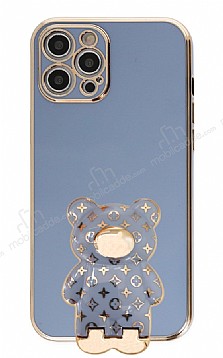 Eiroo iPhone 12 Pro Lks Ay Standl Mavi Silikon Klf