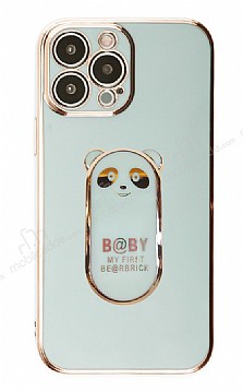 Eiroo iPhone 12 Pro Baby Panda Standl Yeil Silikon Klf
