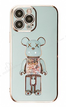 Eiroo iPhone 12 Pro Candy Bear Standl Yeil Silikon Klf