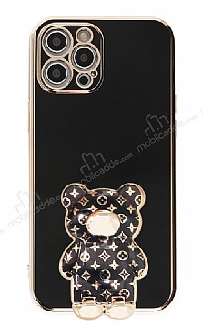 Eiroo iPhone 12 Pro Max Lks Ay Standl Siyah Silikon Klf