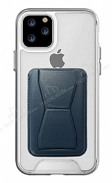 Eiroo iPhone 12 Pro Max Lacivert Kartlıklı Standlı Ultra Koruma Kılıf