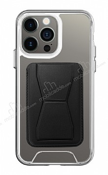 Eiroo iPhone 13 Pro Siyah Kartlkl Standl Ultra Koruma Klf