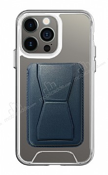 Eiroo iPhone 13 Pro Max Lacivert Kartlkl Standl Ultra Koruma Klf