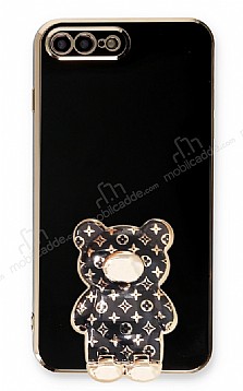 Eiroo iPhone 7 Plus / 8 Plus Lks Ay Standl Siyah Silikon Klf