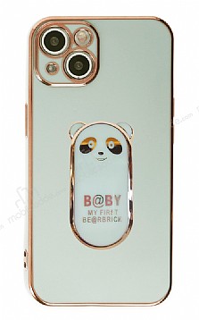 Eiroo iPhone 14 Baby Panda Standl Yeil Silikon Klf