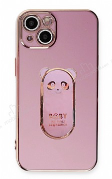 Eiroo iPhone 14 Plus Baby Panda Standl Mor Silikon Klf