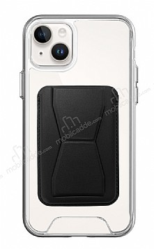 Eiroo iPhone 14 Plus Siyah Kartlkl Standl Ultra Koruma Klf