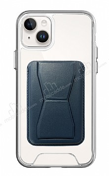 Eiroo iPhone 14 Plus Lacivert Kartlkl Standl Ultra Koruma Klf