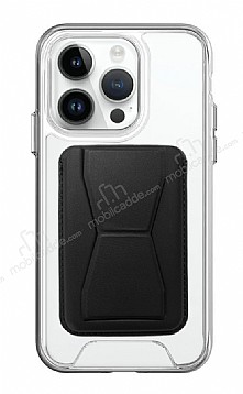 Eiroo iPhone 14 Pro Siyah Kartlkl Standl Ultra Koruma Klf