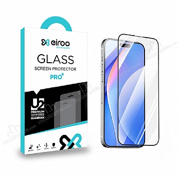 Eiroo iPhone 15 Pro Max Tempered Glass Premium Full Cam Ekran Koruyucu