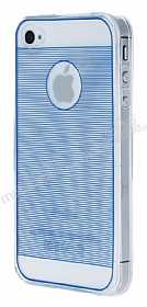 iPhone 4 / 4S Silikon Kenarl Ultra nce Kristal Mavi Klf
