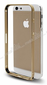 Eiroo iPhone SE / 5 / 5S Gold Metal Bumper Klf