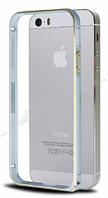 Eiroo iPhone SE / 5 / 5S Metal Bumper ereve Silver Klf