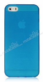 iPhone SE / 5 / 5S Ultra nce effaf Mavi Silikon Klf
