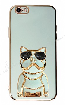Eiroo iPhone 6 / 6S Bulldog Standl Yeil Silikon Klf