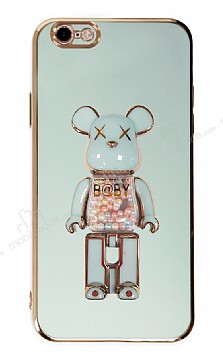 Eiroo iPhone 6 / 6S Candy Bear Standl Yeil Silikon Klf