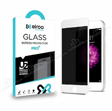 Eiroo iPhone 6 / 6S Full Privacy Tempered Glass Beyaz Cam Ekran Koruyucu
