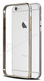 Eiroo iPhone 6 / 6S Gold izgili Metal Round Bumper Gold Klf