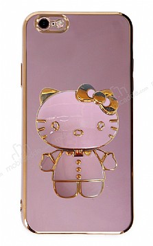 Eiroo iPhone 6 / 6S Aynal Kitty Standl Mor Silikon Klf