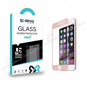 Eiroo iPhone 6 Plus / 6S Plus Full Tempered Glass Rose Gold Cam Ekran Koruyucu
