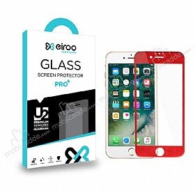 Eiroo iPhone 6 Plus / 6S Plus Full Tempered Glass Krmz Cam Ekran Koruyucu