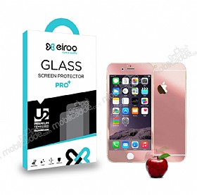 Eiroo iPhone 6 Plus / 6S Plus n + Arka Tempered Glass Ayna Rose Gold Cam Ekran Koruyucu
