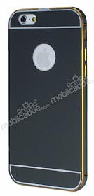 Eiroo iPhone 6 Plus / 6S Plus ift Katmanl Dark Silver Metal Klf