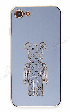 Eiroo iPhone 7 / 8 Bearbrick Standl Mavi Silikon Klf