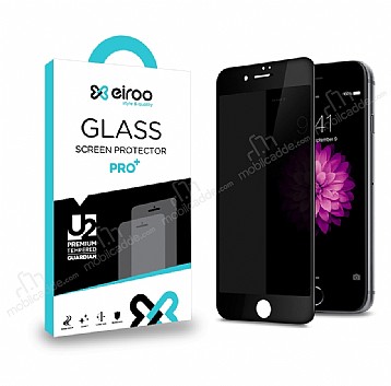 Eiroo iPhone SE 2022 Full Privacy Tempered Glass Siyah Cam Ekran Koruyucu