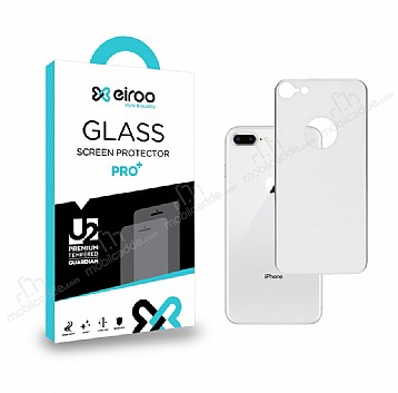 Eiroo iPhone 7 / 8 Tempered Glass Arka Beyaz Cam Gvde Koruyucu