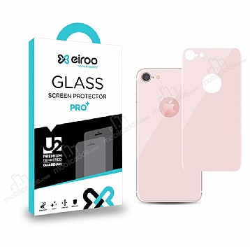 Eiroo iPhone 7 / 8 Tempered Glass Arka Rose Gold Cam Gvde Koruyucu