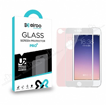 Eiroo iPhone 7 / 8 Tempered Glass n + Arka Rose Gold Cam Ekran Koruyucu