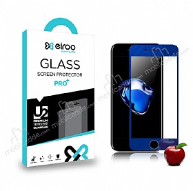 Eiroo iPhone 7 / 8 n + Arka Tempered Glass Ayna Lacivert Cam Ekran Koruyucu
