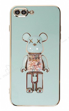 Eiroo iPhone 7 Plus / 8 Plus Candy Bear Standl Yeil Silikon Klf