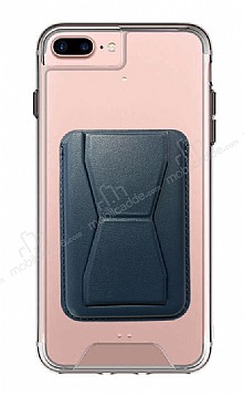 Eiroo iPhone 7 Plus / 8 Plus Lacivert Kartlkl Standl Ultra Koruma Klf