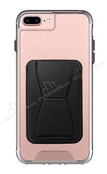 Eiroo iPhone 7 Plus / 8 Plus Siyah Kartlkl Standl Ultra Koruma Klf